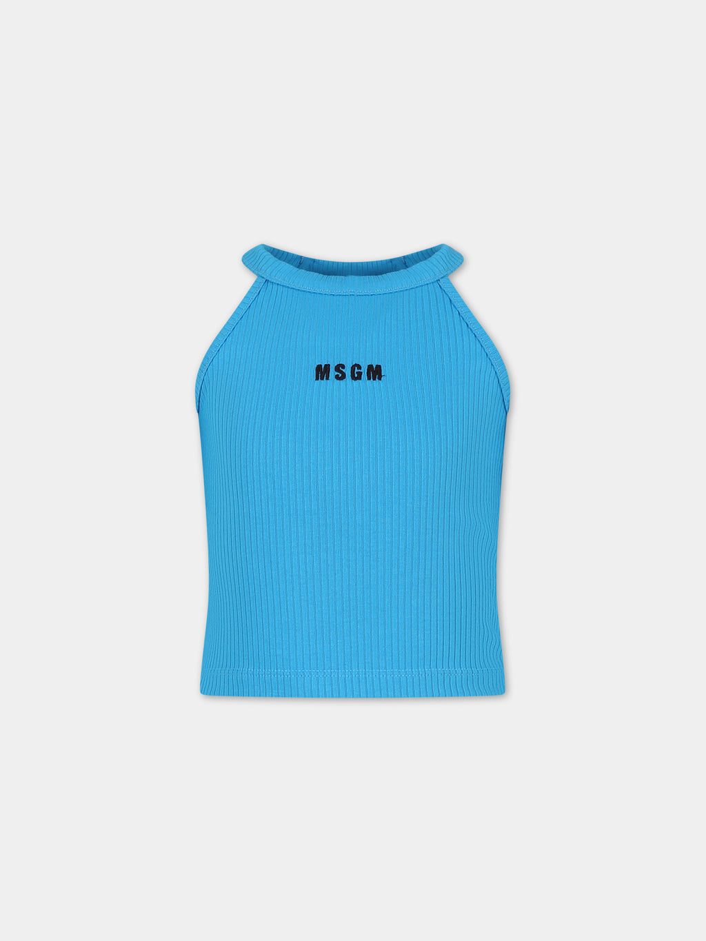 Light blue tank top for girl with logo